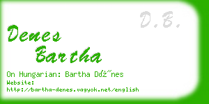 denes bartha business card